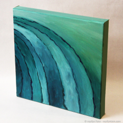 Waterfall - small abstract landscape oil painting by Marilyn Fenn