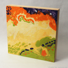 All the Way from Africa - small abstract encaustic painting by Marilyn Fenn