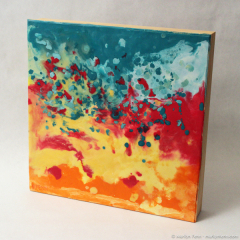 Chuka Nunchuka - small abstract encaustic painting by Marilyn Fenn