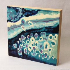 Crossing Over - small abstract encaustic painting by Marilyn Fenn