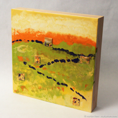 Field of Artists' Dreams - small abstract encaustic painting by Marilyn Fenn