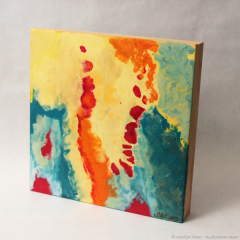 The Devil’s Wishbone - small abstract encaustic painting by Marilyn Fenn