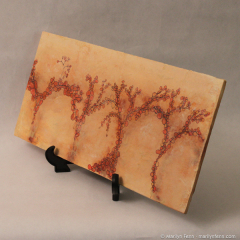 Weathered Vines - small abstract landscape mixed media with encaustic painting by Marilyn Fenn