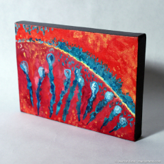 “Nitty Gritty Glass Band” - mini abstract oil painting by Marilyn Fenn