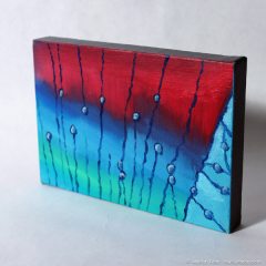 “Strung Out!” - mini abstract oil painting by Marilyn Fenn