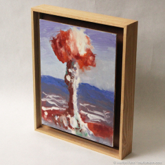 Nuclear Bomb Buster Jangle Charlie - small landscape encaustic painting by Marilyn Fenn