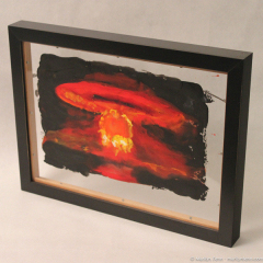 Nuclear Bomb Romeo - small landscape encaustic painting by Marilyn Fenn
