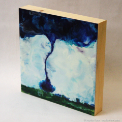 Tornado Two-Step - small landscape encaustic painting by Marilyn Fenn