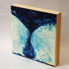 Tornado with Debris Cloud v2 - small landscape encaustic painting by Marilyn Fenn