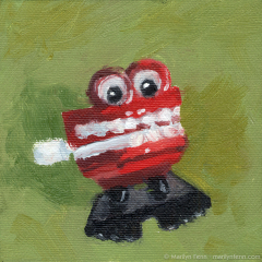 Akk-akk-akk-akk-akk! - painting by Marilyn Fenn