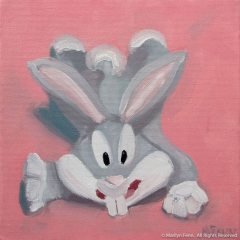 Hare-Skin Rug - painting by Marilyn Fenn