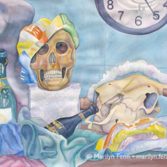 New Years Still Life - Watercolor by Marilyn Fenn