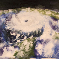 Hurricane Katrina - Encaustic painting by Marilyn Fenn