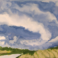 Tornado Coin, Iowa - Encaustic painting by Marilyn Fenn