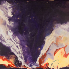 Tornado Oklahoma - Encaustic painting by Marilyn Fenn