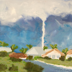 Tornado Punta Gorda - Encaustic painting by Marilyn Fenn