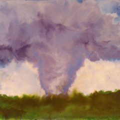 Tornado Stoughton Wisconsin - Encaustic painting by Marilyn Fenn