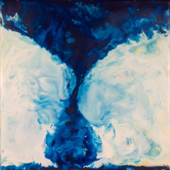 Tornado with Debris Cloud, v2 - Encaustic painting by Marilyn Fenn