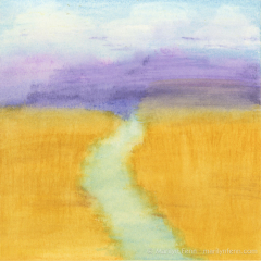 Minimalist Landscapes 03 - Painting on paper by Marilyn Fenn