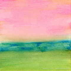 Minimalist Landscapes 04 - Painting on paper by Marilyn Fenn