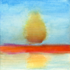 Minimalist Landscapes 05 - Painting on paper by Marilyn Fenn