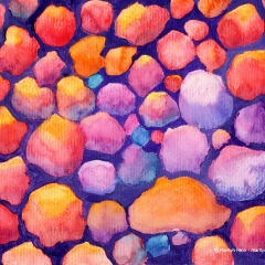 Comin Right at Ya - Small abstract painting on paper by Marilyn Fenn