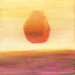 Minimalist Landscapes 08 - Painting on paper by Marilyn Fenn