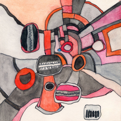 Not-So-Daily-Painting 05 (Homage to Lee B. 07)- Small abstract painting on paper by Marilyn Fenn