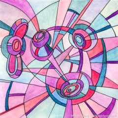 Homage to Lee B. 09 - Small abstract painting on paper by Marilyn Fenn