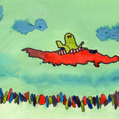 Hovering - Mixed media painting by Marilyn Fenn